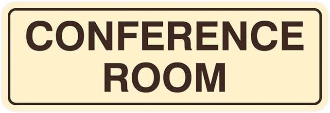 Standard Conference Room Sign - Ivory/Dark Brown - Large 1 Pack