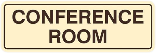 Standard Conference Room Sign - Ivory/Dark Brown - Medium 2 Pack