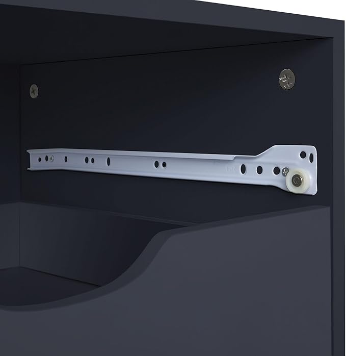 Naomi Home Debbie 7-Drawer Craft & Office Storage Cabinet, Black – Mobile Organizer with Casters, Spacious for Documents & Tools, Chic Minimalist Design, 15.7" D x 18.9" W x 34.2" H