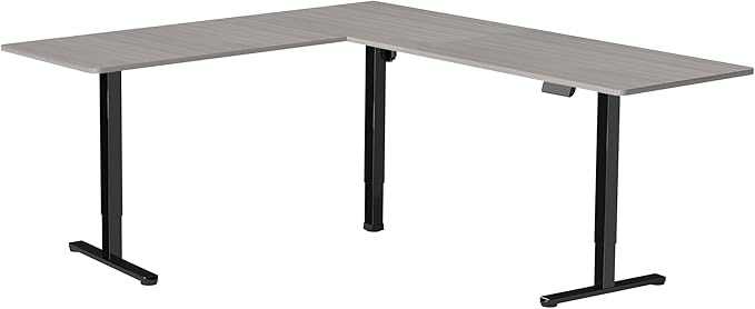 VIVO Electric Corner 84 x 63 inch L-Shaped Standing Desk (Gray, 84x63inch)