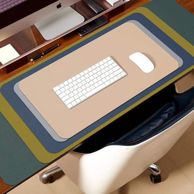 HOMIEAZICOZI Leather Desk Mat - Non-Slip PU Pad for Office and Home Organization Accessories Ideal Large Mouse Mats on Top of Desks (Brown,31.5''x 15.7'') (DPD-Br-M)