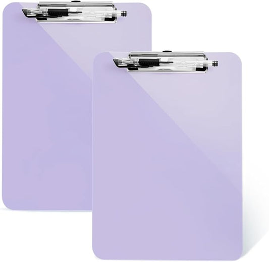 TFDLCG zm 2 PCS Purple Clipboard with Pen Holder,Standard A4 Letter Size,Nursing Clip Boards 8.5x11 Heavy Duty,Low Profile Clipboards for Women Kids Teacher,School Office Home