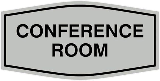 Fancy Conference Room Sign (Light Grey/Black) - Large