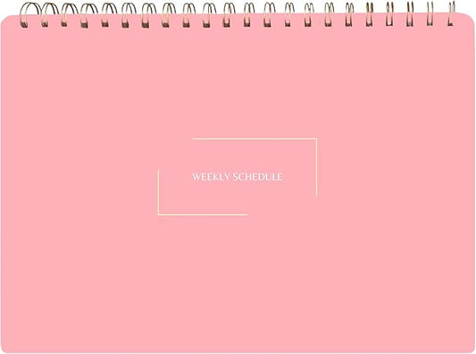 Merely Home Undated Weekly Schedule | Business Planner | 8.25” x 11.75” ADHD Organizer | Premium Multi-Layout Schedule | Pink | Landscape Layout