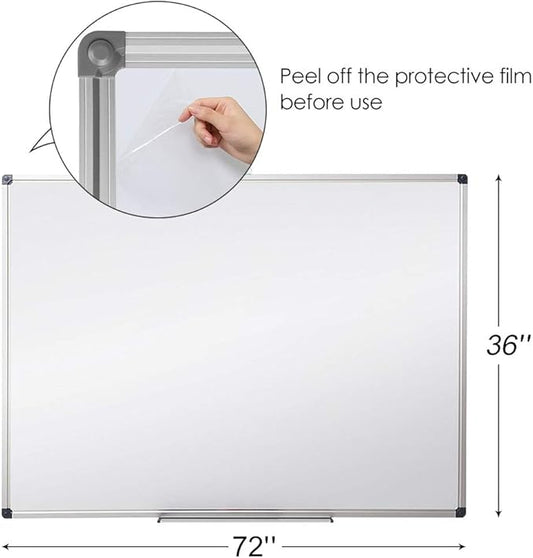 XIWODE Large 36x72 Inch Magnetic Dry Erase Whiteboard, Silver Aluminum Frame Wall-Mounted for Home School Office Conference Room