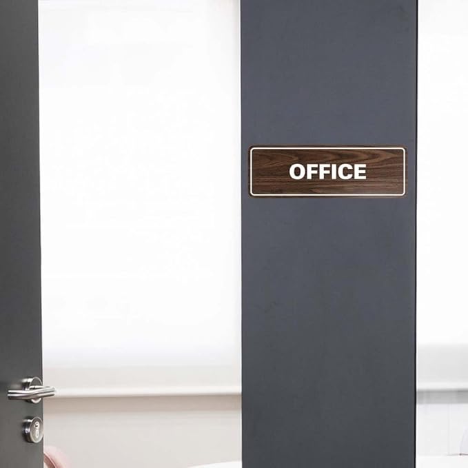 Signs ByLITA Standard Office Sign - Professional Business Signage - Easy to Install (Brushed Gold) - Small 10 Pack
