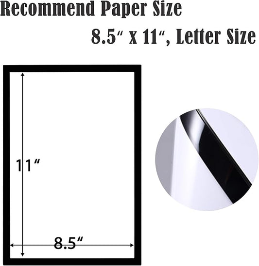 JIUYE 24Pcs 8.5x11 Magnetic Sign Holder Wall Mount,Self-Adhesive Plastic Display Frames,Clear PVC Sign Holder with Magnet Strip Border for Window/Door/Fridge/Document Notice Paper,Black