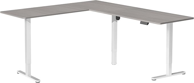 VIVO Electric Corner 84 x 63 inch L-Shaped Standing Desk (Gray, 84x63inch)