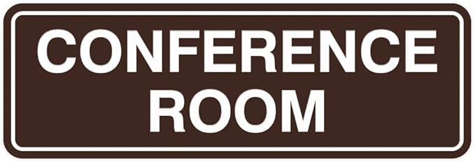 Standard Conference Room Sign - Dark Brown - Large 5 Pack