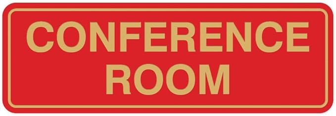 Standard Conference Room Sign - Red/Gold - Small 2 Pack
