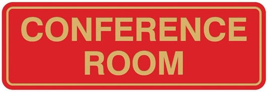 Standard Conference Room Sign - Red/Gold - Small 5 Pack