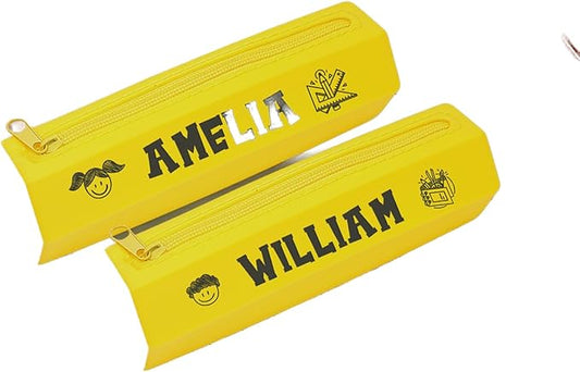 ubmpj Personalized Pouch with Your Name - Custom Pencil Shaped Case for with Zipper Pen Bag Stationery Organizer for Teacher Name Appreciation Gift