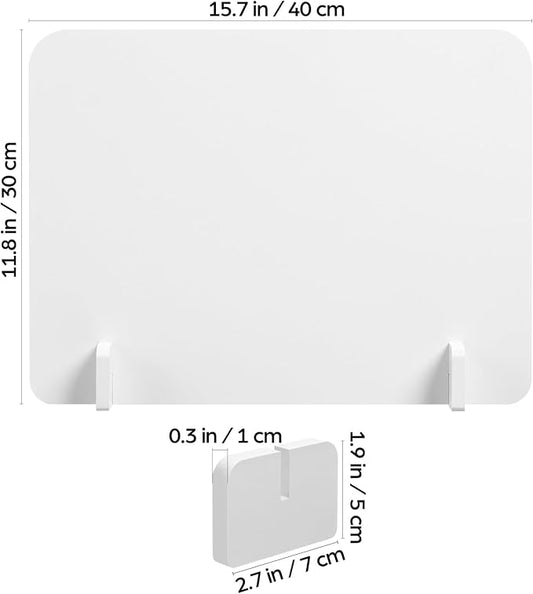 STOBOK Anti-Droplet Partition Board 15.7X11.8 Inch Desktop Spray Proof Guard for Dining Table Office Desk Divider Panel with Rounded Edges for