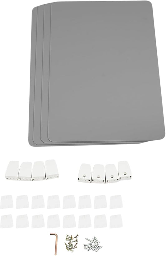 4 Pcs Desk Divider Privacy Panel, 23.6”L X15.8”W Frosted Acrylic Desk Privacy Panels with 8 Clamps for Offices Schools Call Centers (Grey)