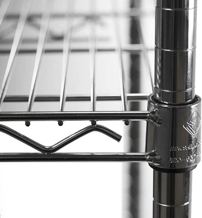 Shelving Inc. 8" d x 18" w Chrome Wire Shelving with 3 Tier Shelves, Weight Capacity 800lbs Per Shelf