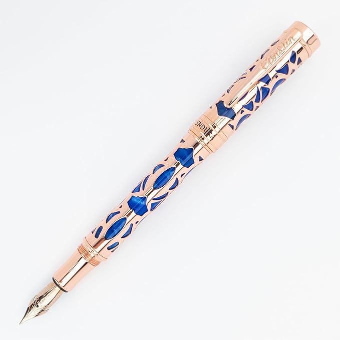 Conklin Endura Deco Crest Fountain Pen in Blue (Blue)