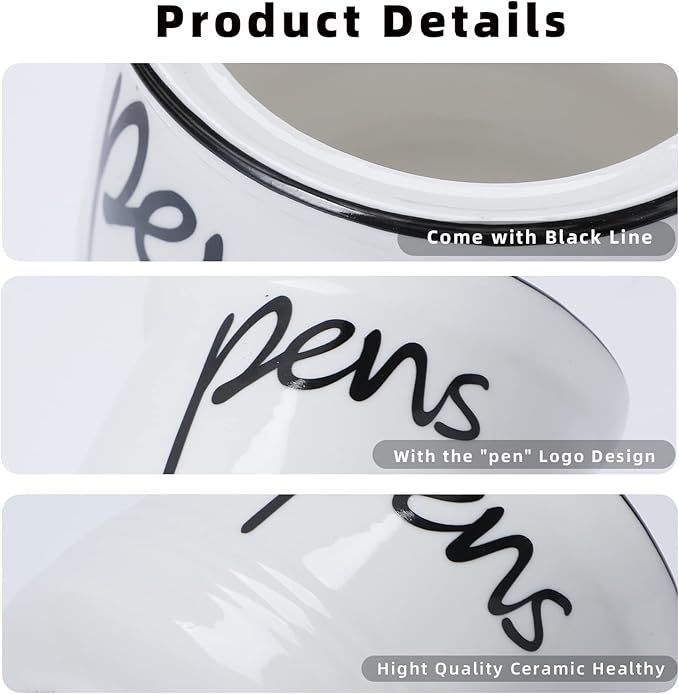 ONTUBE Porcelain Pen & Pencil Holder Stand — White