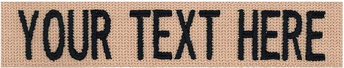 Custom Uniform Name Tapes Solid Colors. Coyote Tan Webbing, 3.5 Inch Sew on