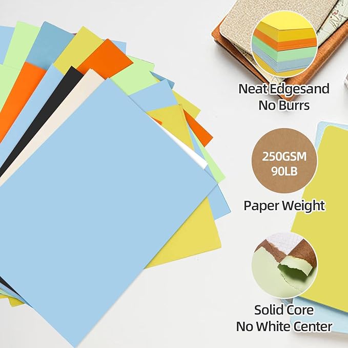 30 Sheets White Cardstock 8.5'' x 11'', 250gsm/90lb Heavyweight Cover Cardstock Paper, Thick and Smooth Card Stock Perfect for Invitations, Menus,DIY Cards, Arts and Crafts