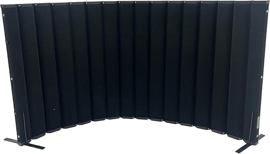 Versare VersiPanel Acoustical Partition Wall - Sound Panel Classroom Office Room Divider, Flexible Arrangement, Easy Roll-up Storage (Black, 8' Wide x 48" Tall)