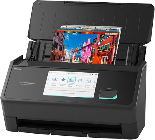 ScanSnap iX2500 Photo Edition Wireless or USB High-Speed Cloud Enabled Photo, Document & Receipt Scanner with Large 5" Touchscreen for Mac or PC, Black