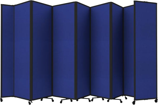 Versare Room Divider 360 Portable Wall Partition | Folding Panels | Large Freestanding Divider | Locking Wheels | Temporary Room Separator