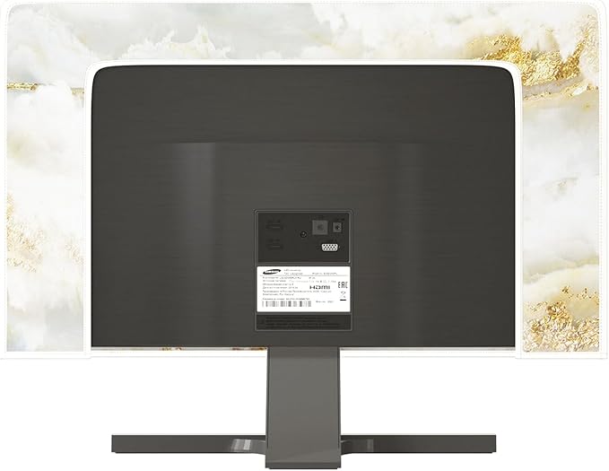 Baocicco White Gold Waterproof TV Display Screen Cover with Abstract Texture Marble Design 58, 59, 60 Inch Television Covers Sleeve Compatible with LCD LED PC Desktop and Home Hanging TV