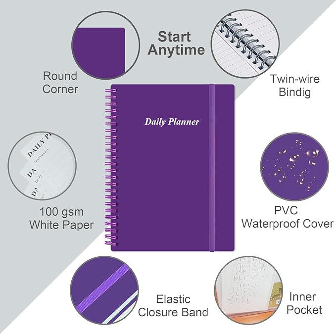 Daily Planner Undated (Purple, A5)