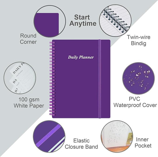 Daily Planner Undated (Purple, A5)