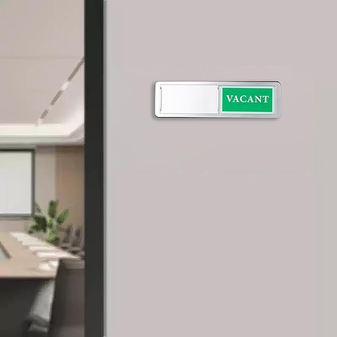 Vacant Occupied Door Sign Sliding Indicator, Privacy Sign for Office, Restroom, Conference Room, Home, Hotel, Hospital – Red Green Reversible Room Status Door Slider