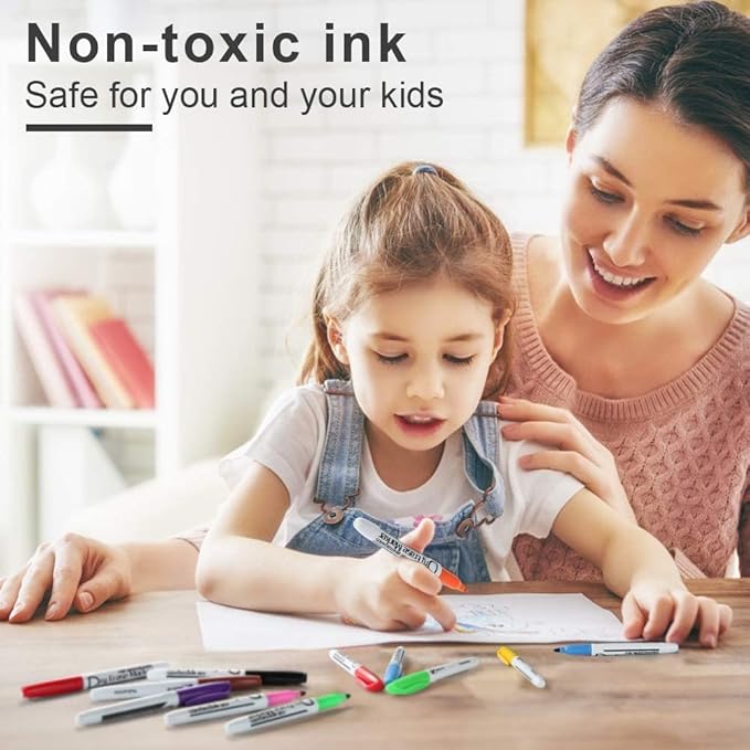 Volcanics Dry Erase Markers — Fine Tip, Low-Odor, 80 Count, 10 Colors