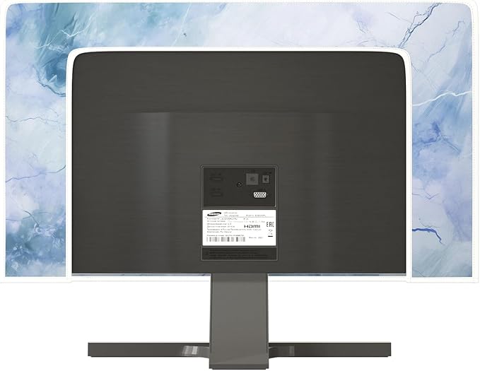 Baocicco Fashion Haze Blue Marble Computer Monitor Dust Cover 22, 23, 24, 25 Inch Full Body Cover for Display Screen Panel Case Computer Sleeve Compatible with iMac 24, 22-25 PC, Desktop and TV