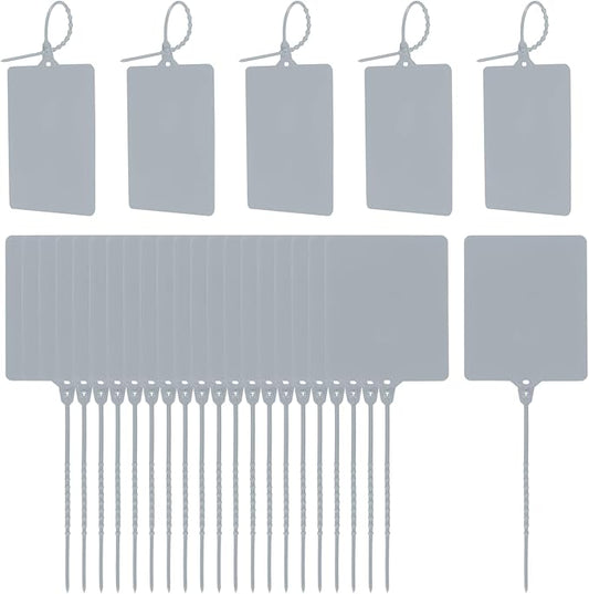 MECCANIXITY Plastic Seals Shipping Tags, for Basket Labels Cable Labels Tags Product Identification Tags, Logistics Marking, Outdoor Tagging, 3.1x3.9 Inch Gray 50Packs