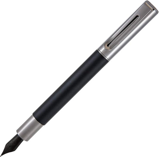 Monteverde USA Ritma Fountain Pen in Black – Broad Nib Bold JoWo Stainless Steel Refillable Ink Cartridge/Converter – Ideal for Executives & Artists