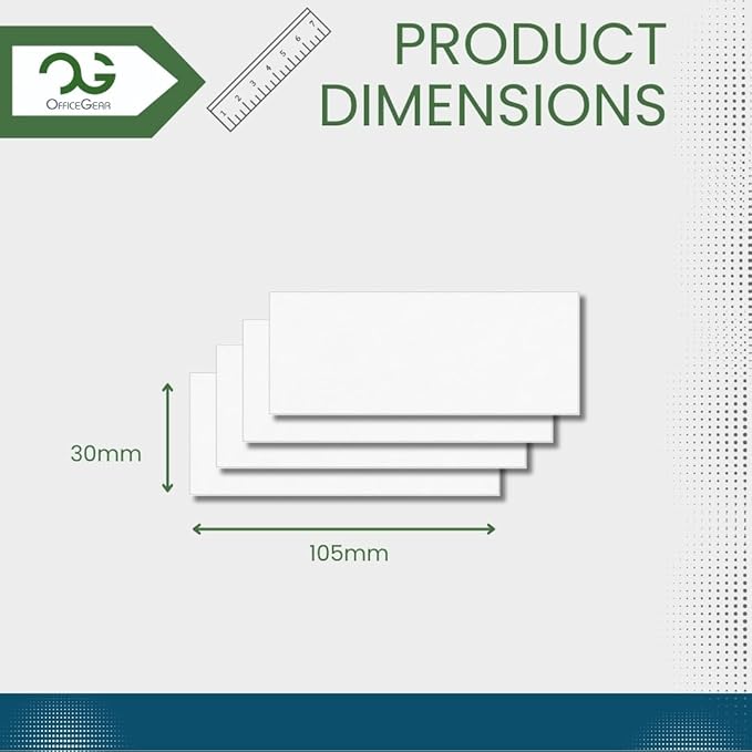 OfficeGear Barcode Price Labels — 18-up, 25 Sheets, 450 Pack, 30×105 mm, A4