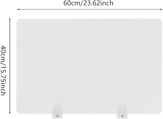 4 Pcs Desk Divider Privacy Panel, 23.6”L X15.8”W Frosted Acrylic Desk Privacy Panels with 8 Clamps for Offices Schools Call Centers (Frosted Color)