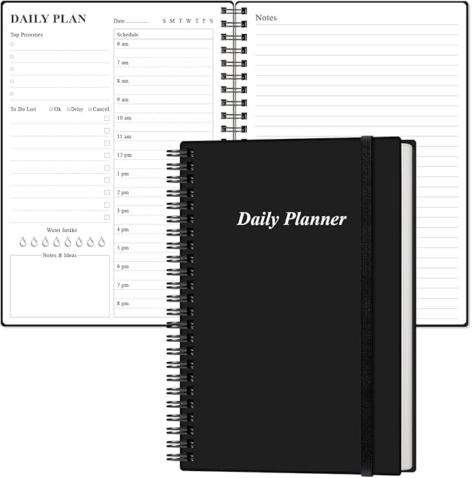Daily Planner Undated (Black, A5)