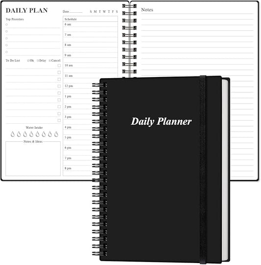 Daily Planner Undated (Black, A5)