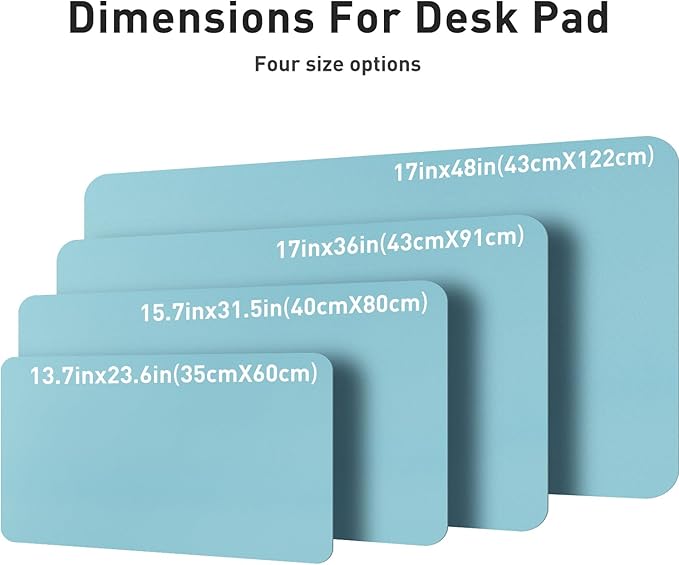 Aothia Large PU Leather Desk Pad Protector — Blue