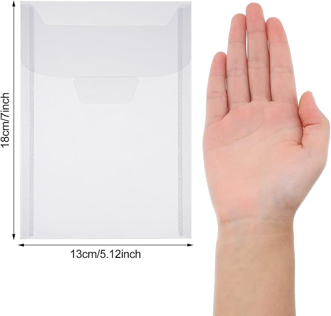 Marspark 21 Pieces Clear Stamp and Die Storage Bag Pockets Resealable Plastic Seal Storage Envelopes Case Dies Stamp Pocket for Christmas DIY Paper Card Craft(5 x 7 Inch)