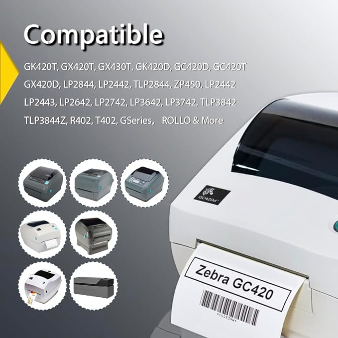 BETCKEY - 4" x 2.5" (102 mm x 64 mm) Shipping & Multipurpose Labels Compatible with Zebra & Rollo Label Printer,Premium Adhesive & Perforated [2 Rolls, 1240 Labels]