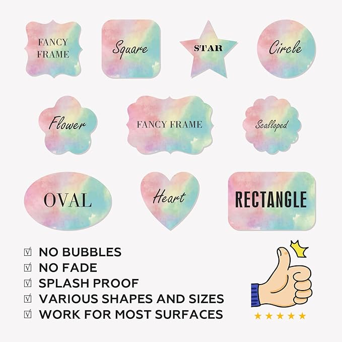 AHEADGOODS Custom Stickers - Personalized Labels, Custom Design, Watercolor, Vinyl, Circle, 100 Labels