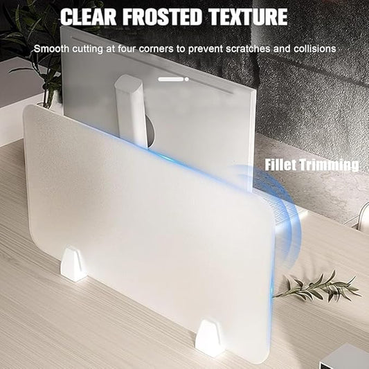 RCJCQSR Acrylic Frosted Privacy Free Standing Screen, Visual Distractions Privacy Panel Portable Desk Divider Guard for Table Top Workstation for Home Office(Size:50x40cm(19.7x15.7))