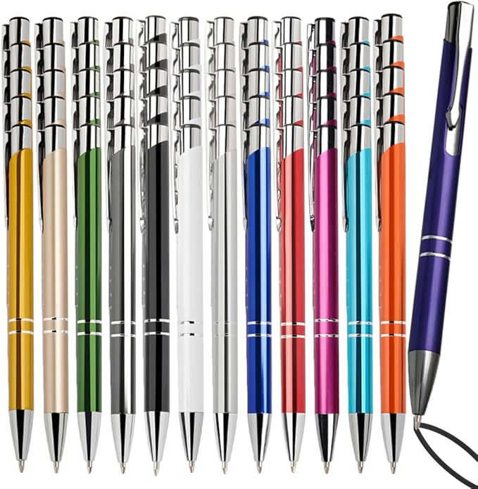 Yucold Customized ballpoint pens in bulk, personalized ballpoint pens with free engraving, for use in companies, enterprises, graduation anniversaries (Sky blue,13)