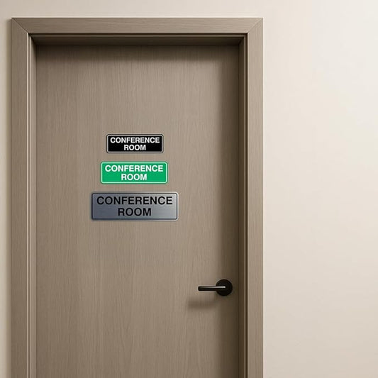 Standard Conference Room Sign - Black/Gold - Large 5 Pack
