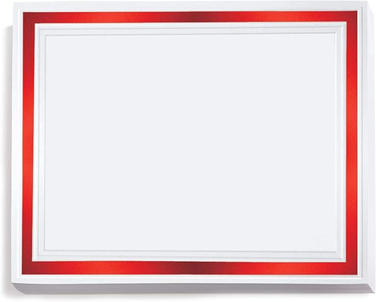 PaperDirect Pristine Specialty Certificates, 50 Sheets of 38lb White Paper, 8½" x 11", Red Bold Foil Border, Perfect for Awards, Students, Employees, Volunteers, Course Completion, Diplomas