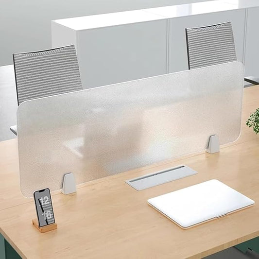 RCJCQSR Acrylic Frosted Privacy Free Standing Screen, Visual Distractions Privacy Panel Portable Desk Divider Guard for Table Top Workstation for Home Office(Size:40x40cm(15.7x15.7))
