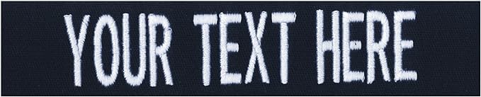 Custom Uniform Name Tapes Solid Colors. Dark Blue Fabric, 3.5 Inch Sew on