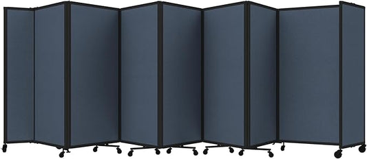 Versare Room Divider 360 Portable Wall Partition | Folding Panels | Large Freestanding Divider | Locking Wheels | Temporary Room Separator