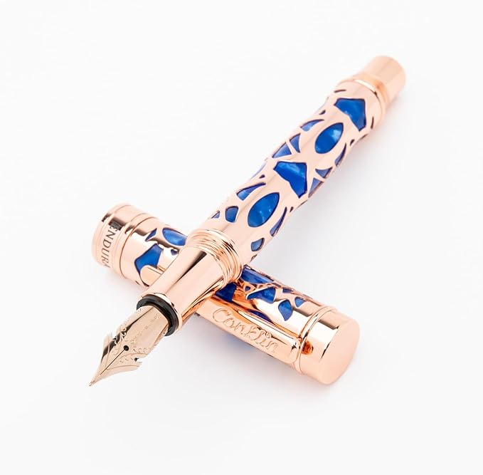 Conklin Endura Deco Crest Fountain Pen in Blue (Blue)